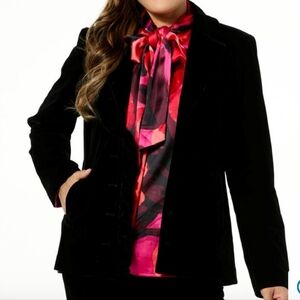 Wonder By Christian Siriano Casual Black Velvet Ruffled Jacket    Size S